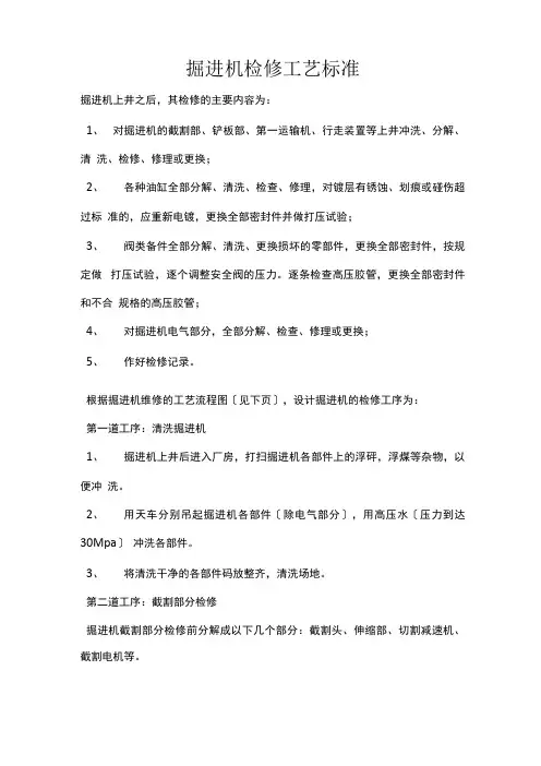 掘进机检修工艺