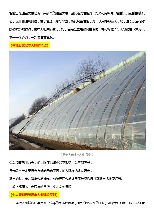 简单介绍智能日光温室大棚建设标准