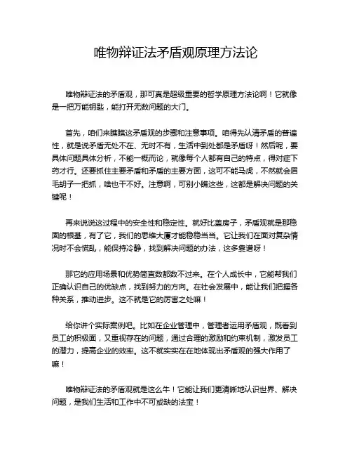 唯物辩证法矛盾观原理方法论