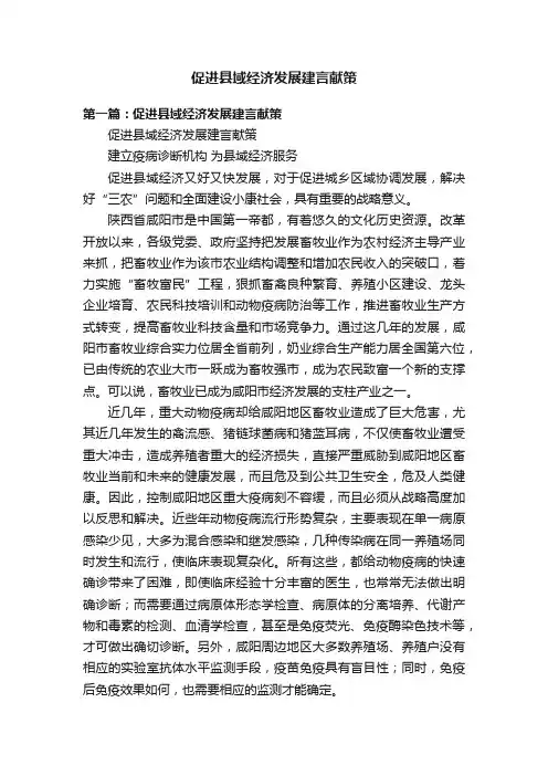 促进县域经济发展建言献策
