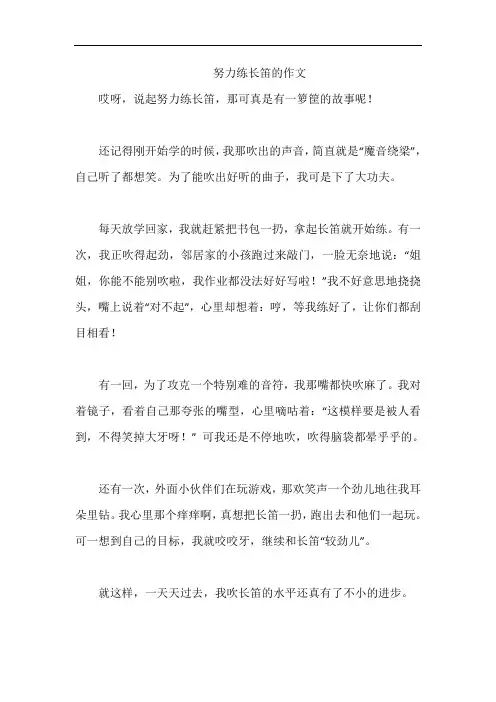 努力练长笛的作文