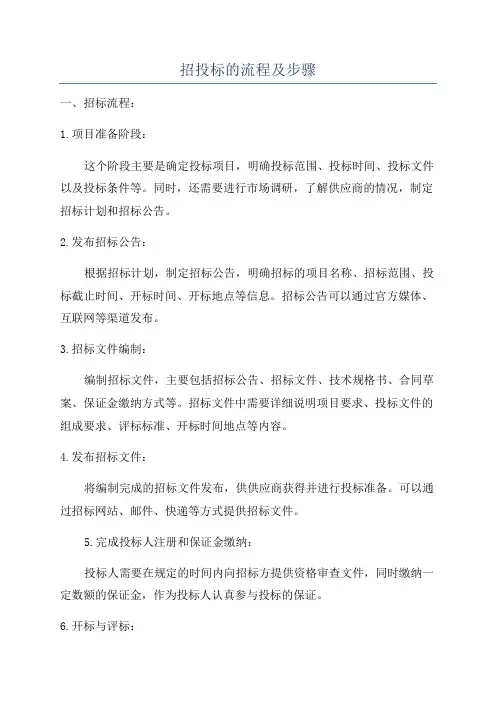 招投标的流程及步骤