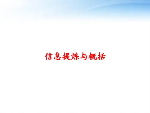 信息提炼与概括 ppt课件