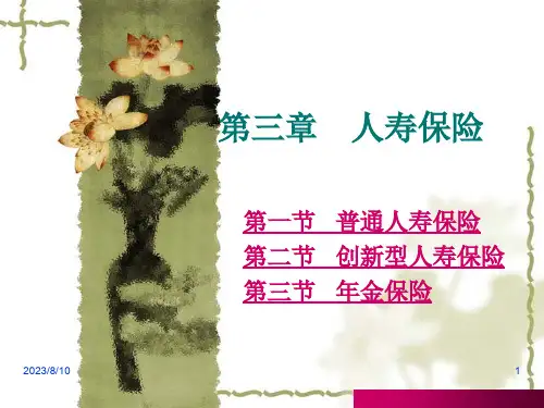 第三章人寿保险模板课件