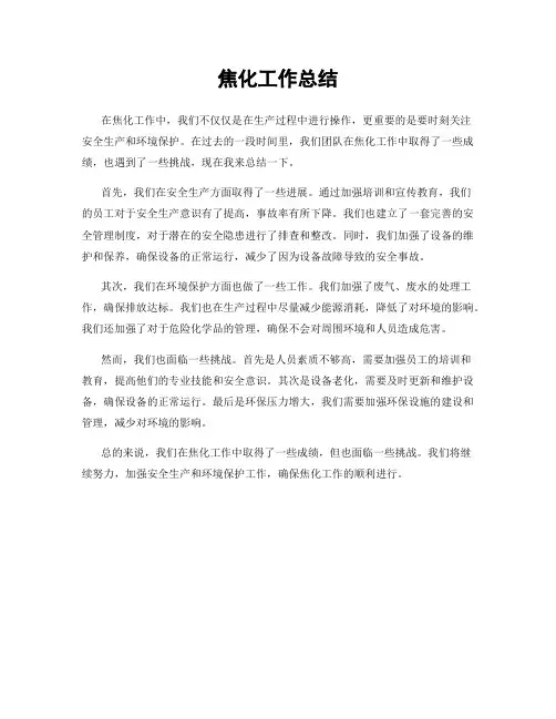 焦化工作总结