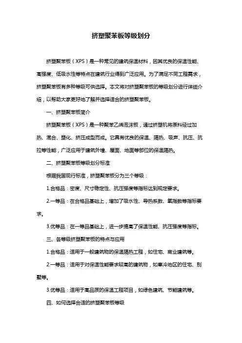 挤塑聚苯板等级划分