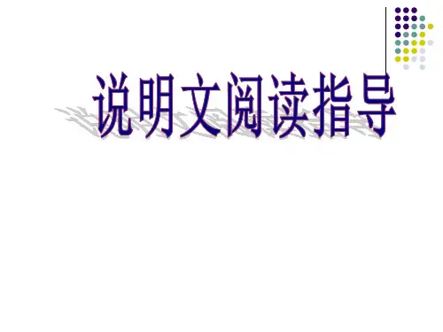说明文专项训练PPT课件