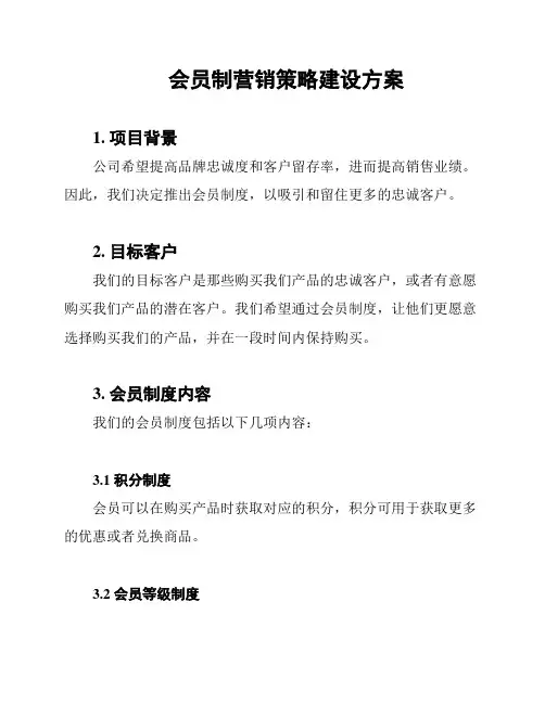 会员制营销策略建设方案