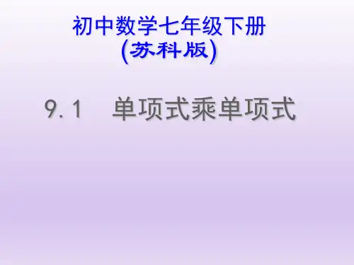 苏科版七年级下册数学《9.1单项式乘单项式》课件
