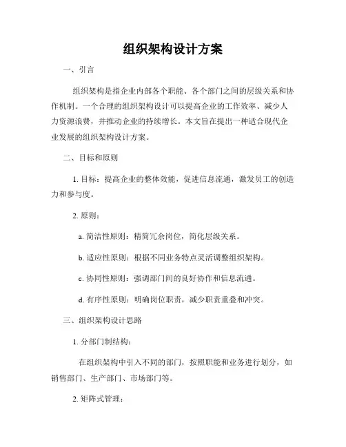 组织架构设计方案