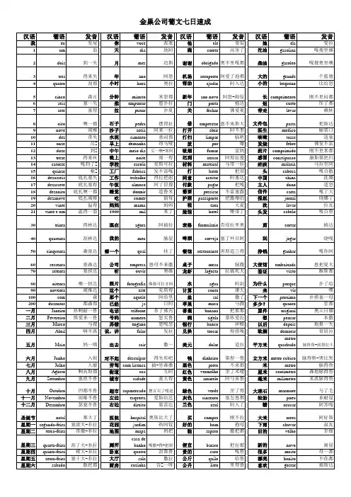 葡语七日速成