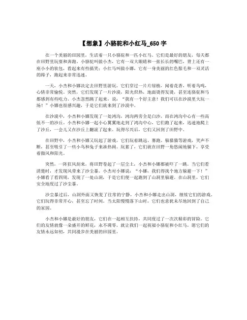 【想象】小骆驼和小红马_650字