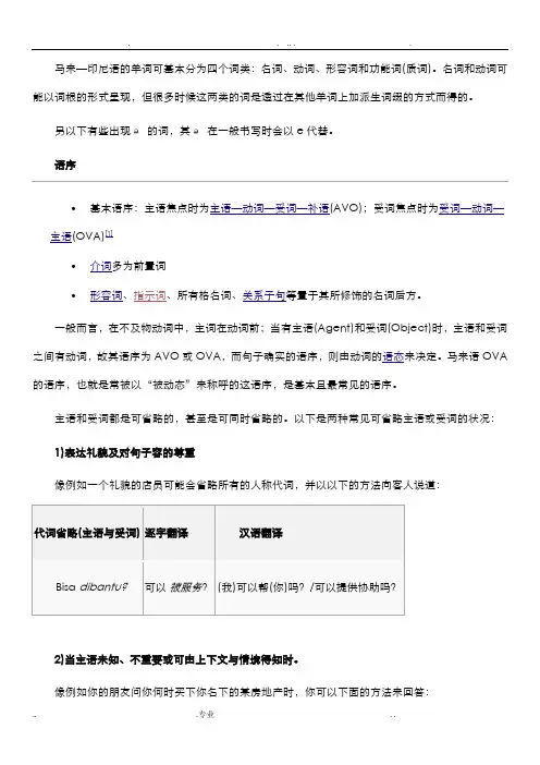 印尼语语法规则