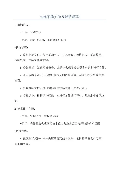 电梯采购安装及验收流程