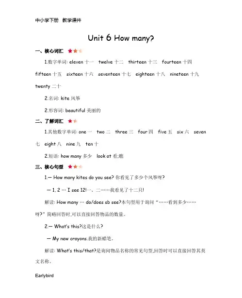 2020春人教PEP版三年级英语下册课件-Unit 6 知识清单