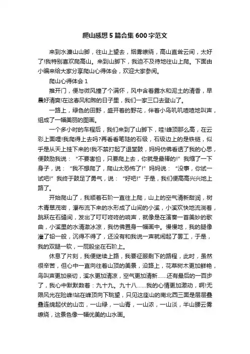 爬山感想5篇合集600字范文