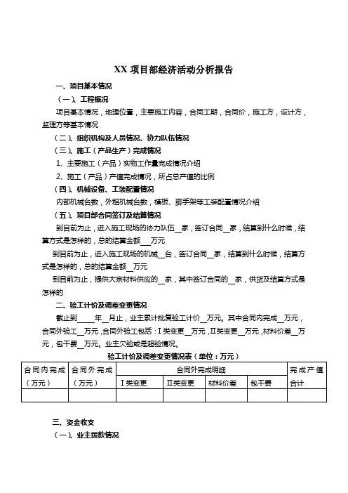 经济活动分析范本