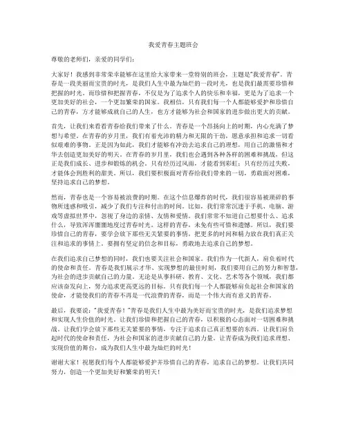 我爱青春主题班会