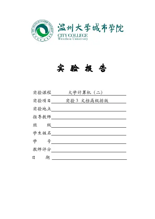 word文档高级排版