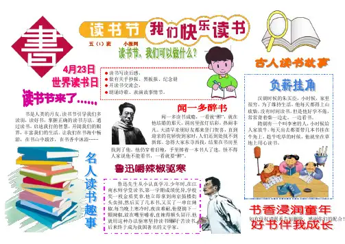 A4读书节电子小报模板B001