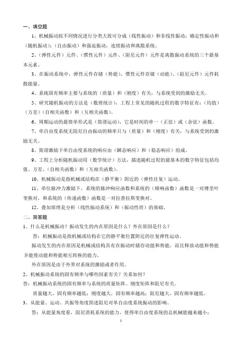 机械振动试题及答案