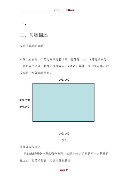 方腔顶盖驱动流动