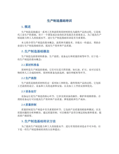 生产制造基础培训