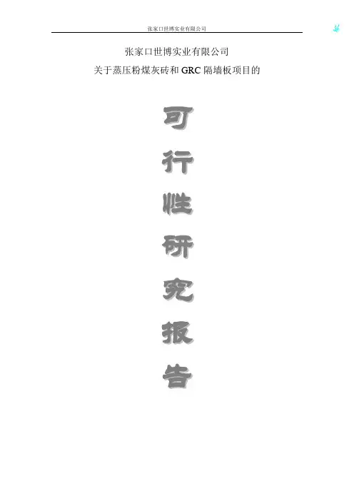 蒸压粉煤灰砖可行性研究报告