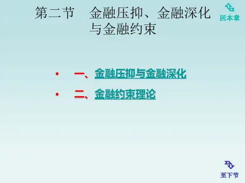 第十二章  第二节 金融压抑、金融深化与金融约束