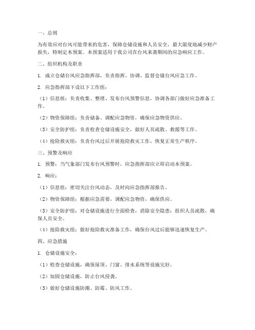 仓储台风应急预案