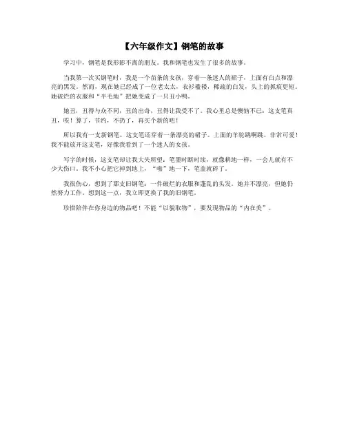 【六年级作文】钢笔的故事