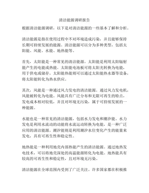 清洁能源调研报告