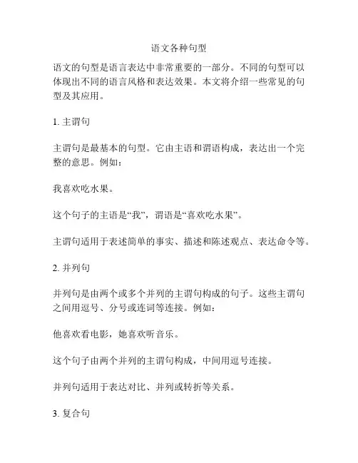 语文各种句型