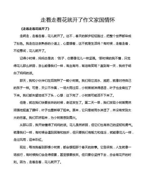 走着走着花就开了作文家国情怀