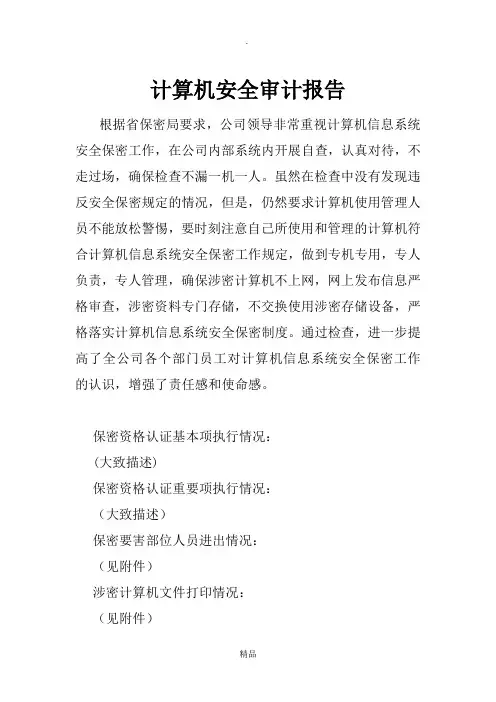 计算机安全审计报告