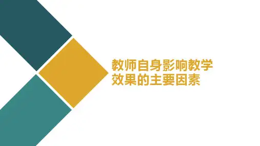 教师自身影响教学效果的主要因素