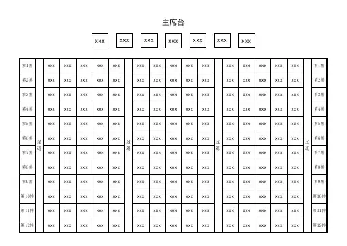 会场座次图-会议坐席表