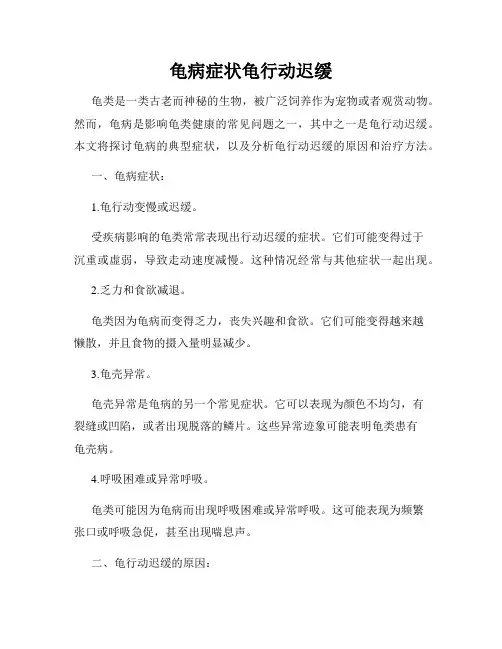 龟病症状龟行动迟缓
