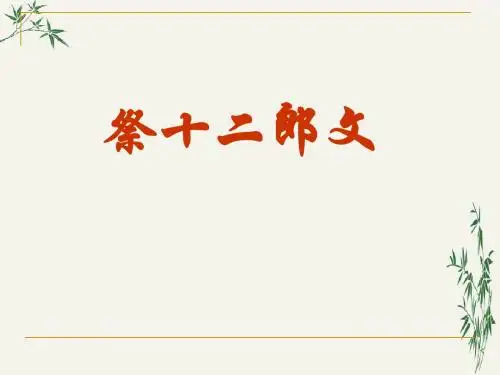 祭十二郎文PPT(优秀课件)55 人教版