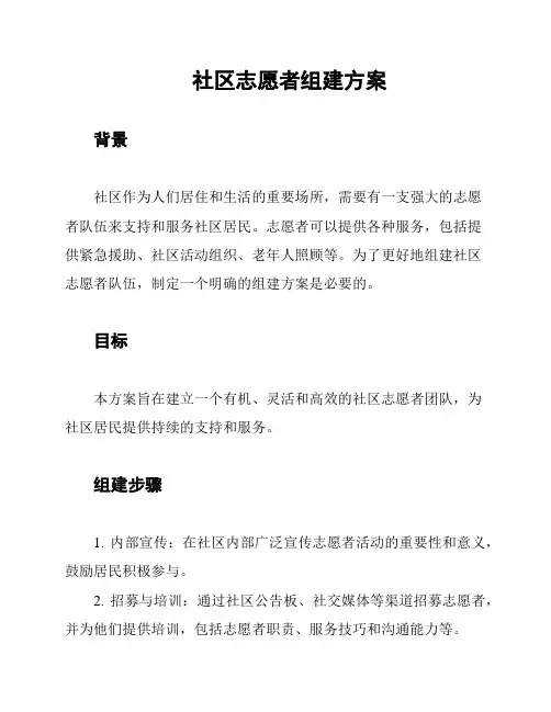 社区志愿者组建方案