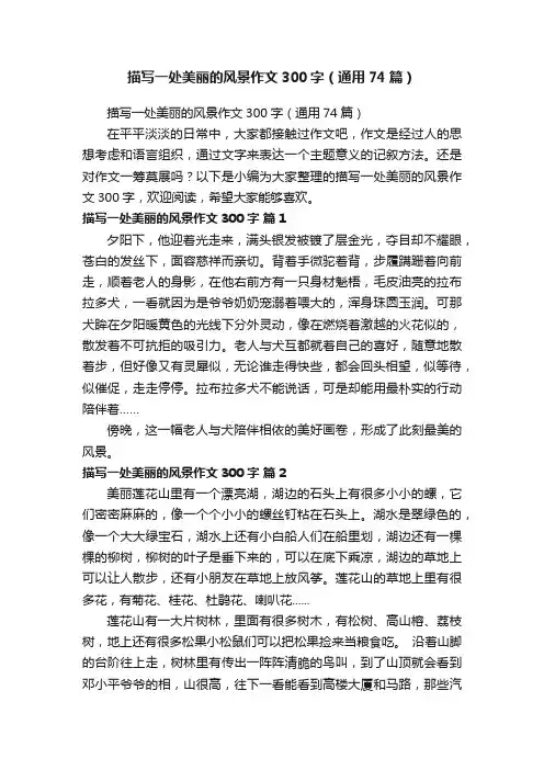 描写一处美丽的风景作文300字（通用74篇）
