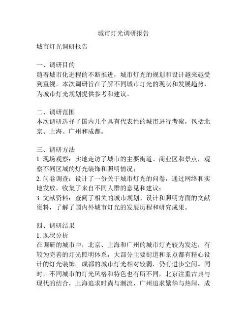 城市灯光调研报告