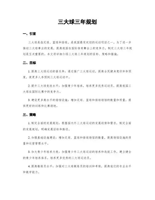 三大球三年规划