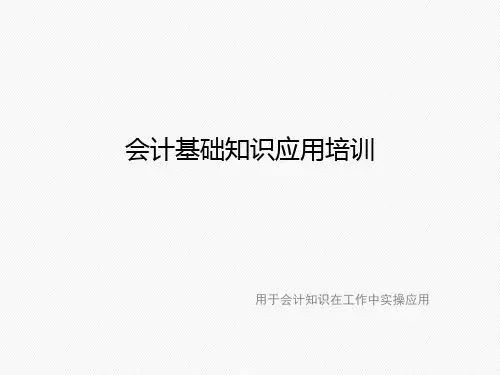 财务会计基础知识实操应用培训