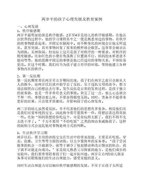 两岁的孩子心理发展及教育    案例