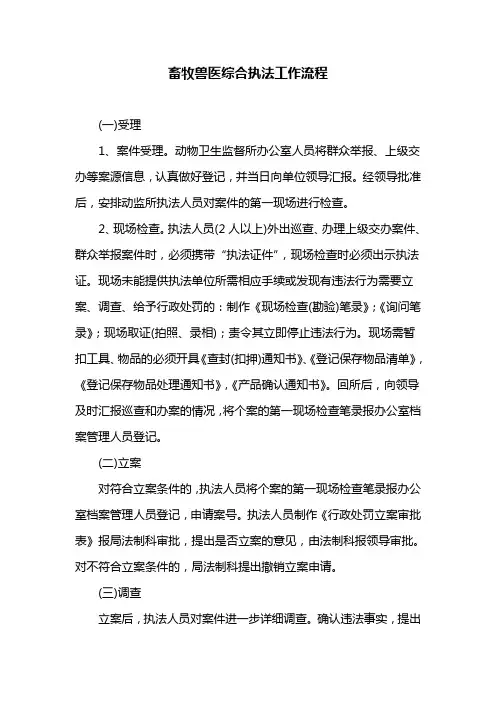 畜牧兽医综合执法工作流程