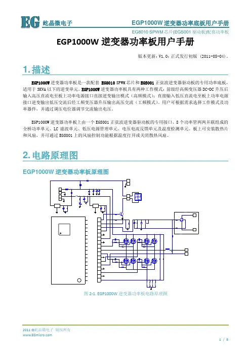 EGS002纯正弦波逆变器驱动板配套后级功率板EGP1000W逆变器功率板