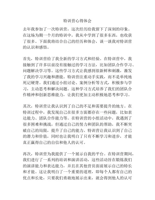 特训营心得体会