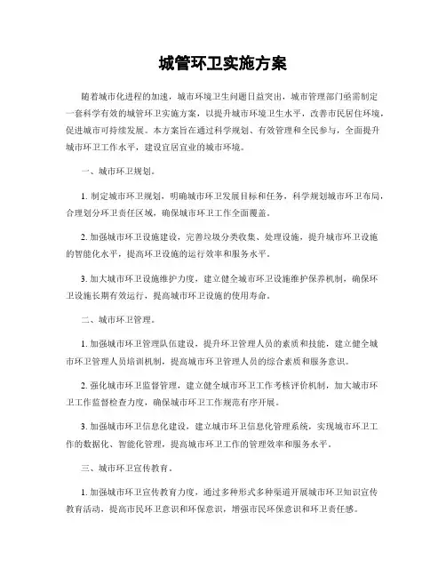 城管环卫实施方案