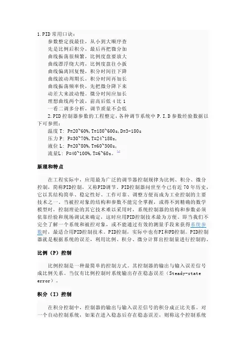 PID常用口诀
